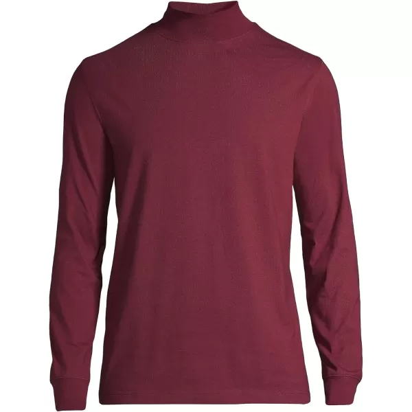 imageLands End Mens SuperT CottonBlend Mock TurtleneckRich Burgundy