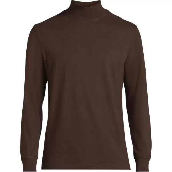 imageLands End Mens SuperT CottonBlend Mock TurtleneckRich Coffee