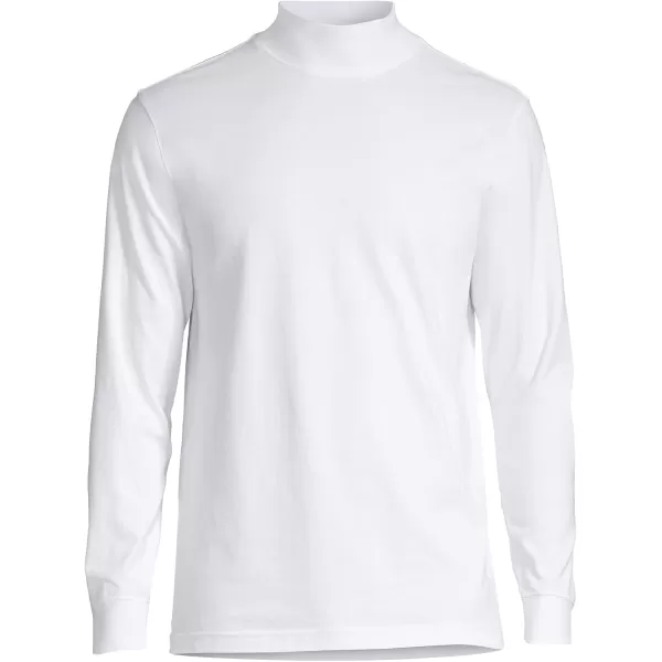 imageLands End Mens SuperT CottonBlend Mock TurtleneckWhite