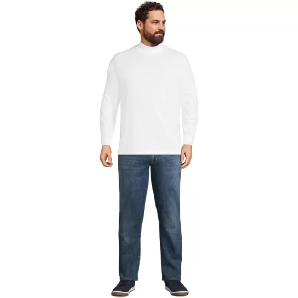 imageLands End Mens SuperT CottonBlend Mock TurtleneckWhite