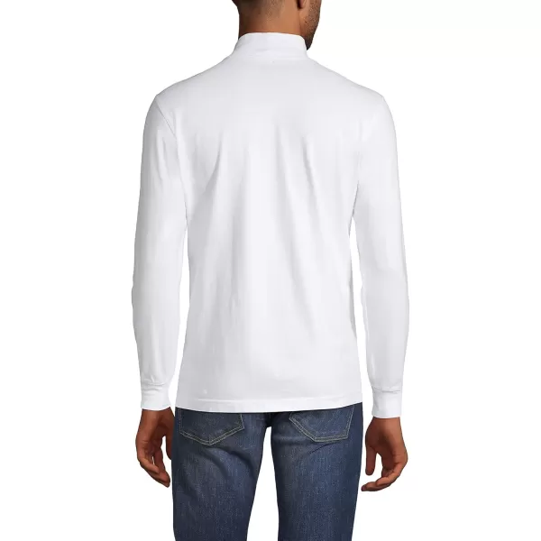 imageLands End Mens SuperT CottonBlend Mock TurtleneckWhite