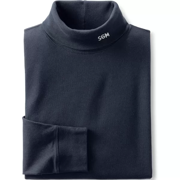 imageLands End Mens SuperT CottonBlend TurtleneckBlack