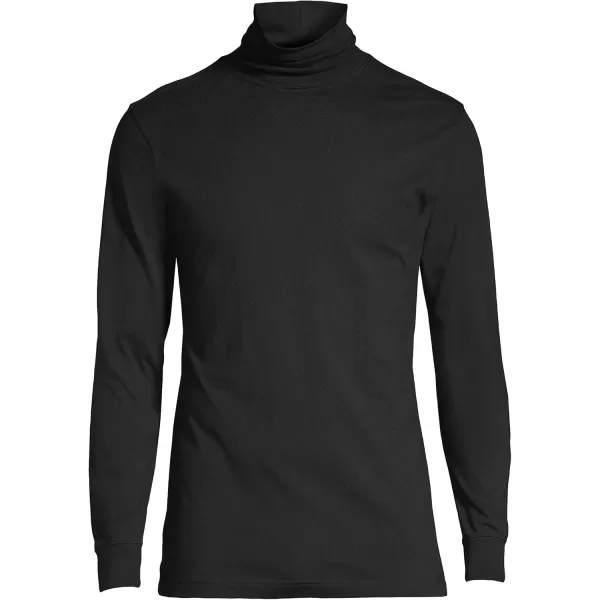 imageLands End Mens SuperT CottonBlend TurtleneckBlack