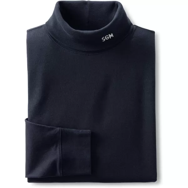 imageLands End Mens SuperT CottonBlend TurtleneckBlack