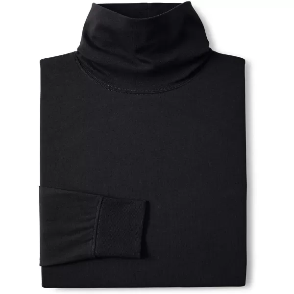 imageLands End Mens SuperT CottonBlend TurtleneckBlack