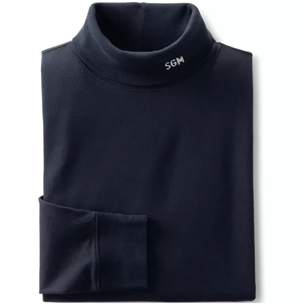 imageLands End Mens SuperT CottonBlend TurtleneckBlack