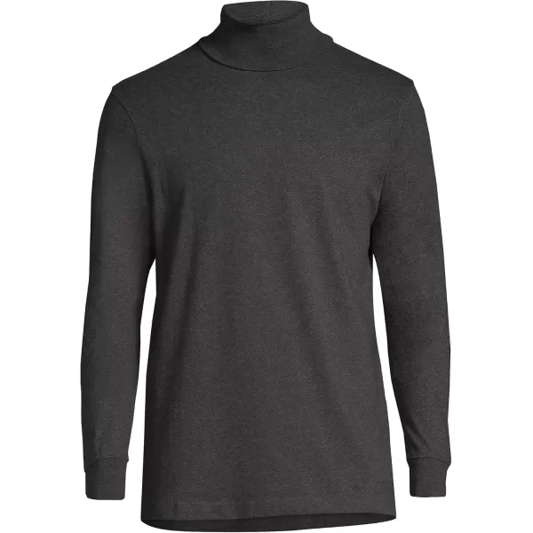 imageLands End Mens SuperT CottonBlend TurtleneckDark Charcoal Heather