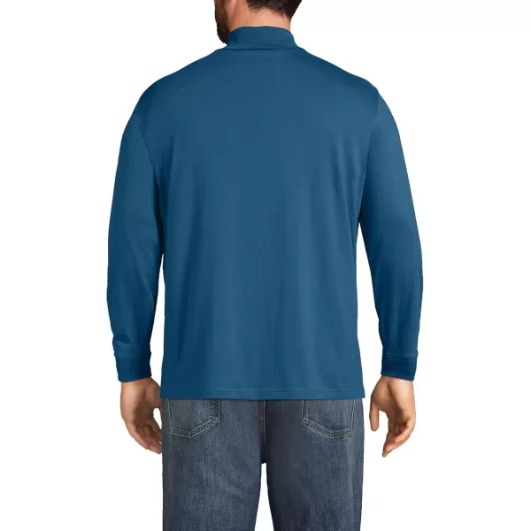 imageLands End Mens SuperT CottonBlend TurtleneckEvening Blue