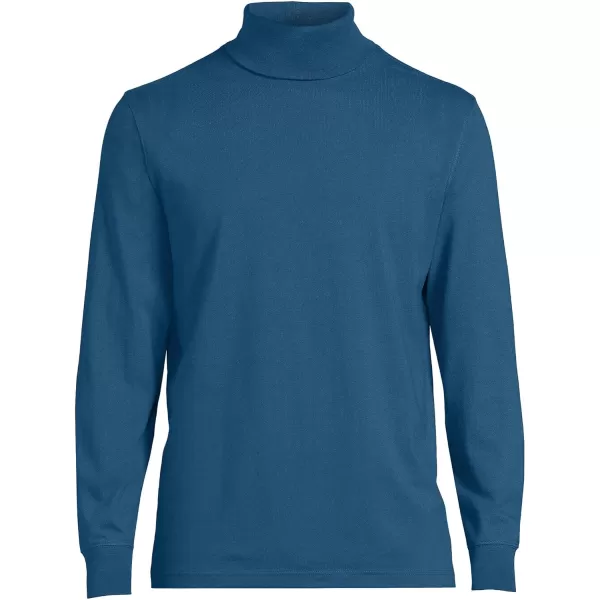 imageLands End Mens SuperT CottonBlend TurtleneckEvening Blue