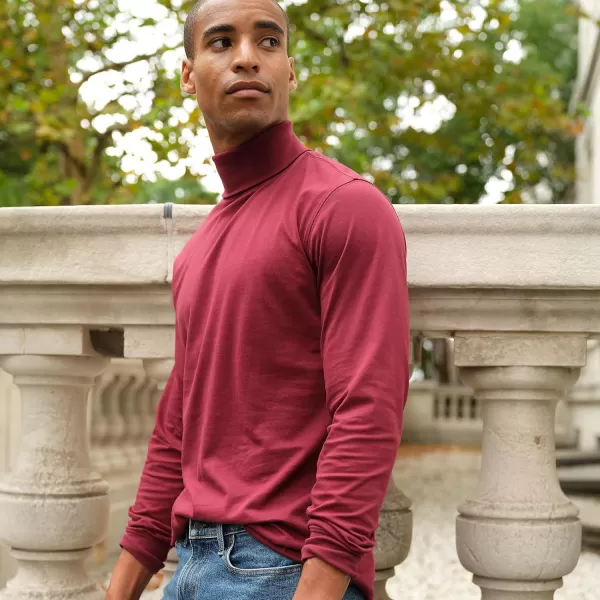 imageLands End Mens SuperT CottonBlend TurtleneckRich Burgundy