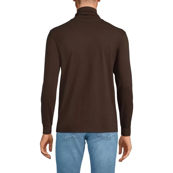 imageLands End Mens SuperT CottonBlend TurtleneckRich Coffee