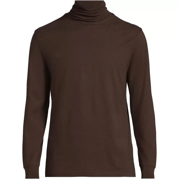 imageLands End Mens SuperT CottonBlend TurtleneckRich Coffee