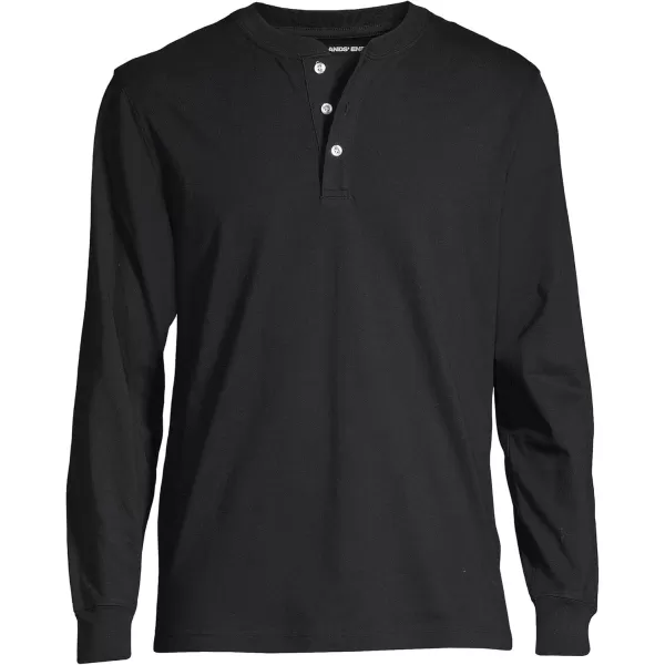 imageLands End Mens SuperT Long Sleeve Henley ShirtBlack