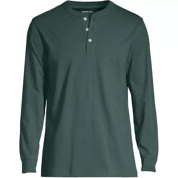 imageLands End Mens SuperT Long Sleeve Henley ShirtDeep Woodland Green