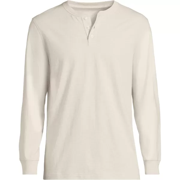 imageLands End Mens SuperT Long Sleeve Henley ShirtFlax Heather