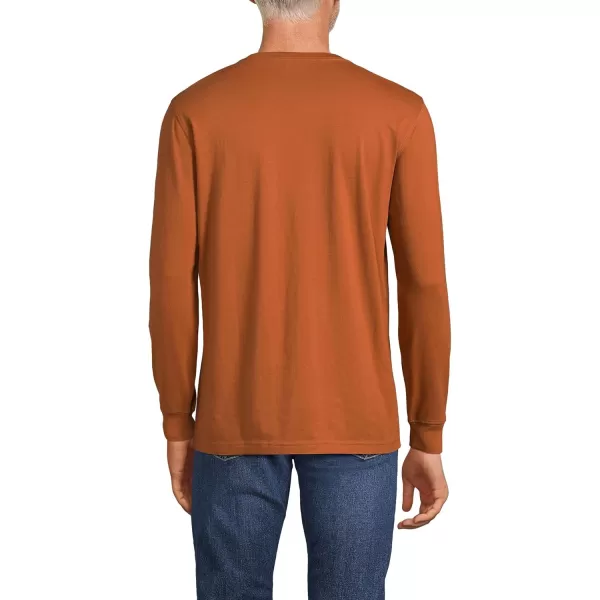 imageLands End Mens SuperT Long Sleeve Henley ShirtFresh Cinnamon