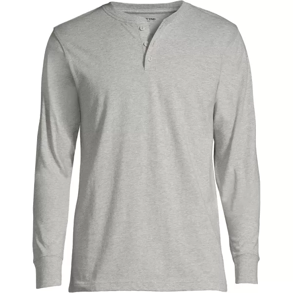 imageLands End Mens SuperT Long Sleeve Henley ShirtGray Heather