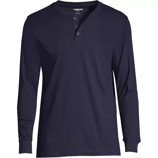 imageLands End Mens SuperT Long Sleeve Henley ShirtRadiant Navy