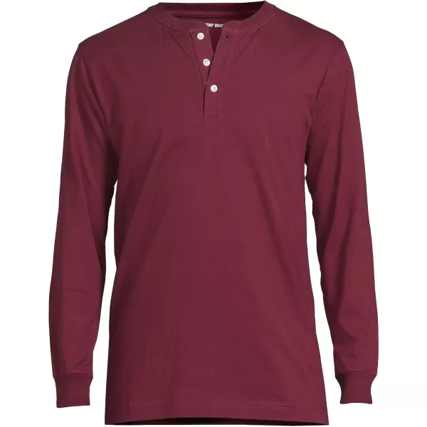 imageLands End Mens SuperT Long Sleeve Henley ShirtRich Burgundy