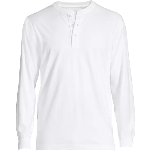 imageLands End Mens SuperT Long Sleeve Henley ShirtWhite