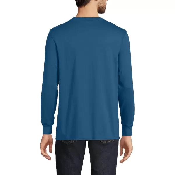 imageLands End Mens SuperT Long Sleeve TShirtEvening Blue