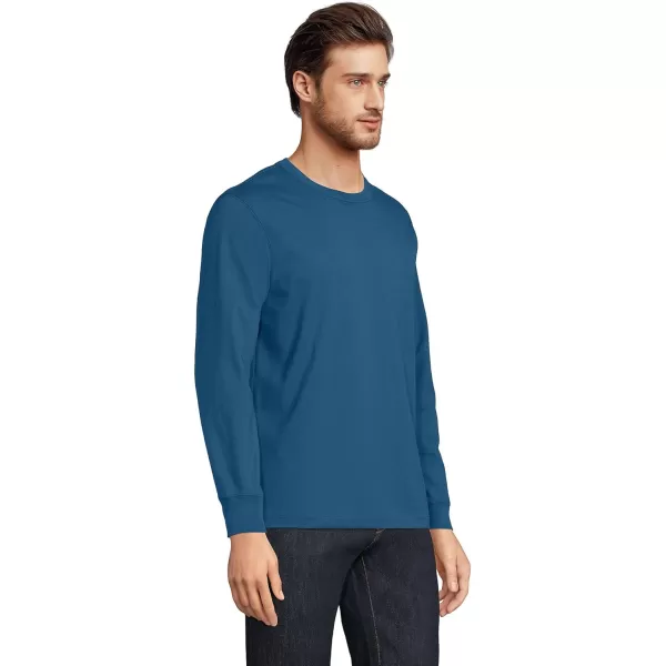 imageLands End Mens SuperT Long Sleeve TShirtEvening Blue