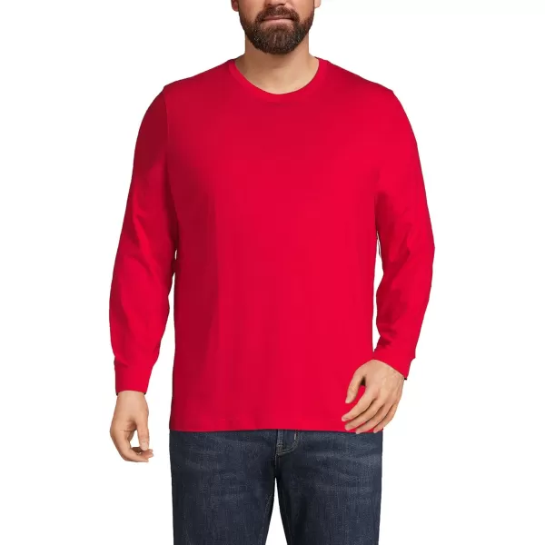 imageLands End Mens SuperT Long Sleeve TShirtRich Red