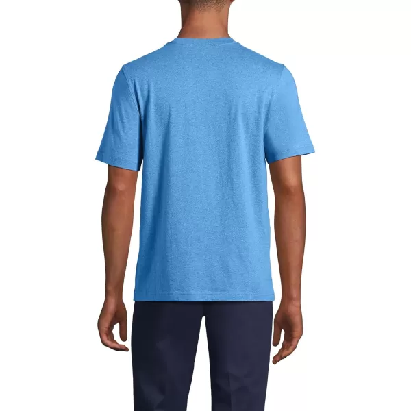 imageLands End Mens SuperT Short Sleeve TShirt with PocketBermuda Blue Heather