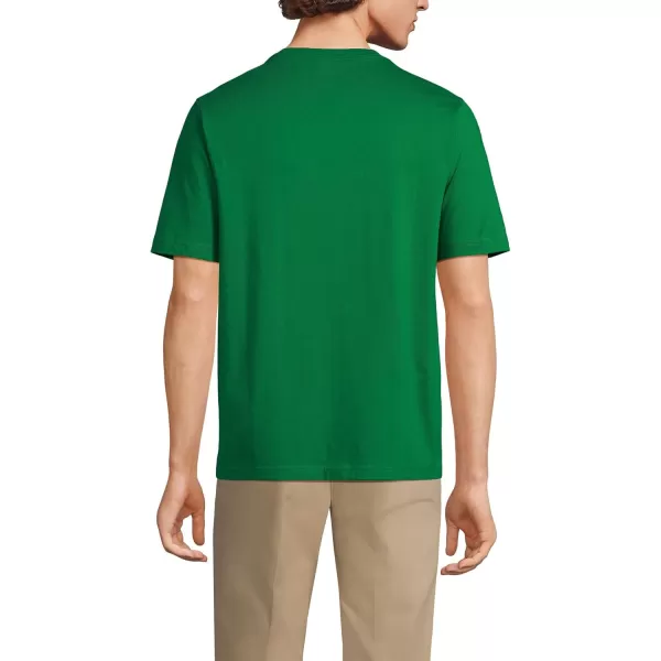 imageLands End Mens SuperT Short Sleeve TShirt with PocketCourt Green