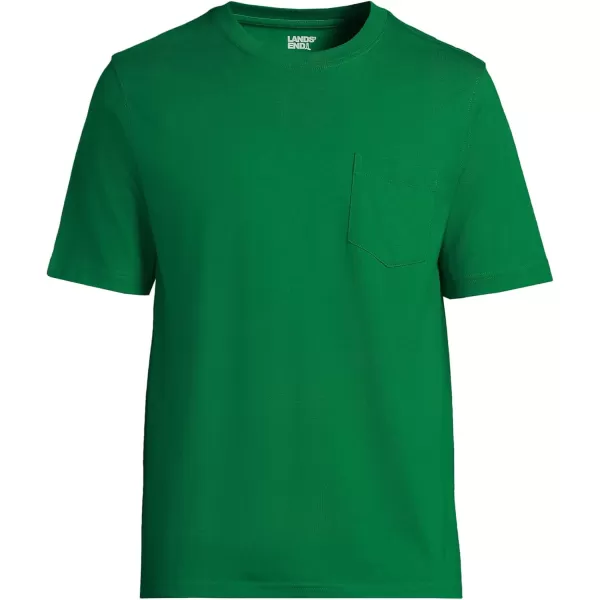 imageLands End Mens SuperT Short Sleeve TShirt with PocketCourt Green