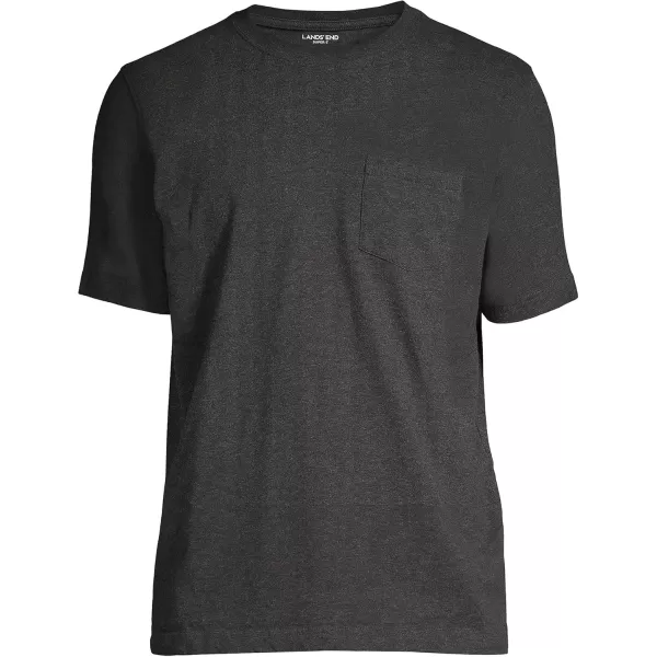 imageLands End Mens SuperT Short Sleeve TShirt with PocketDark Charcoal Heather