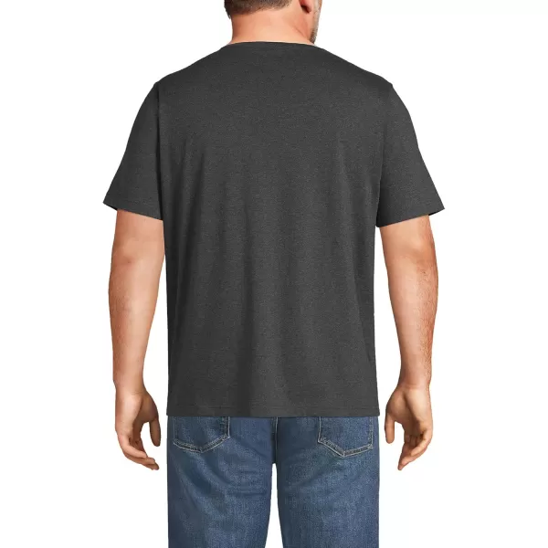 imageLands End Mens SuperT Short Sleeve TShirt with PocketDark Charcoal Heather