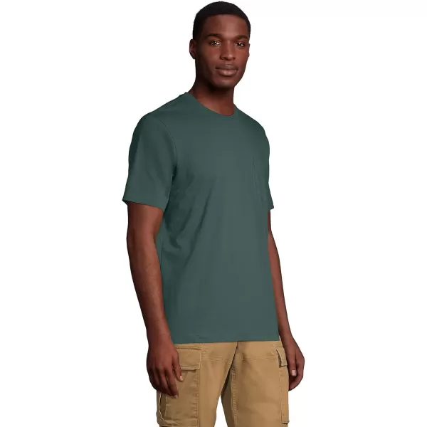 imageLands End Mens SuperT Short Sleeve TShirt with PocketDeep Woodland Green