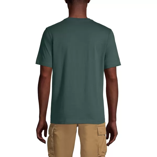 imageLands End Mens SuperT Short Sleeve TShirt with PocketDeep Woodland Green