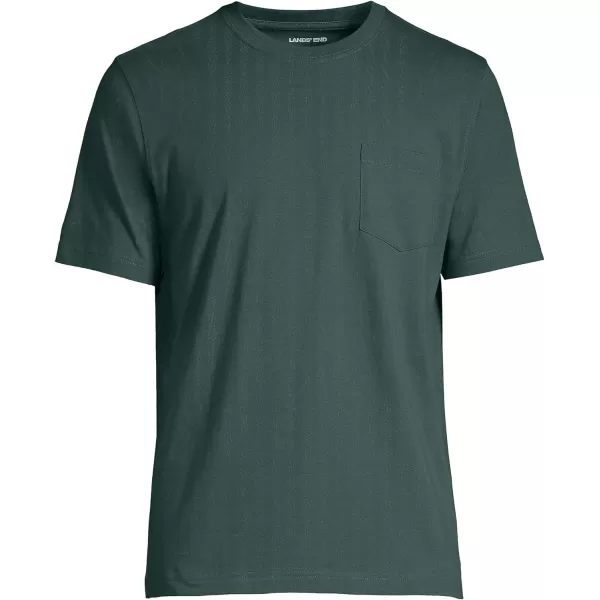 imageLands End Mens SuperT Short Sleeve TShirt with PocketDeep Woodland Green