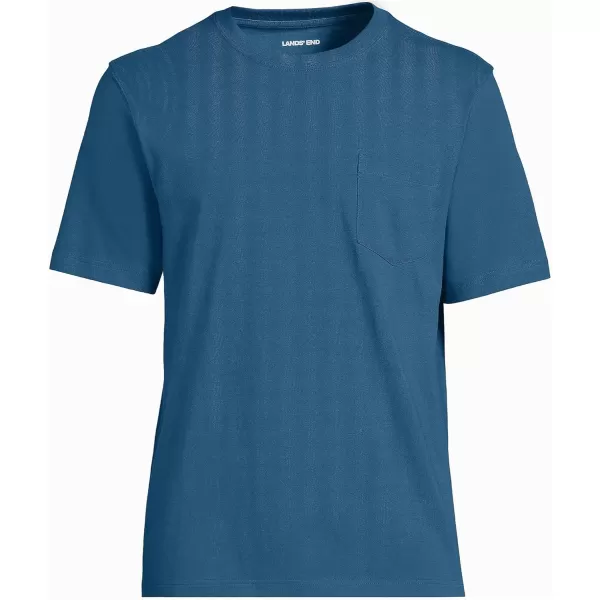 imageLands End Mens SuperT Short Sleeve TShirt with PocketEvening Blue