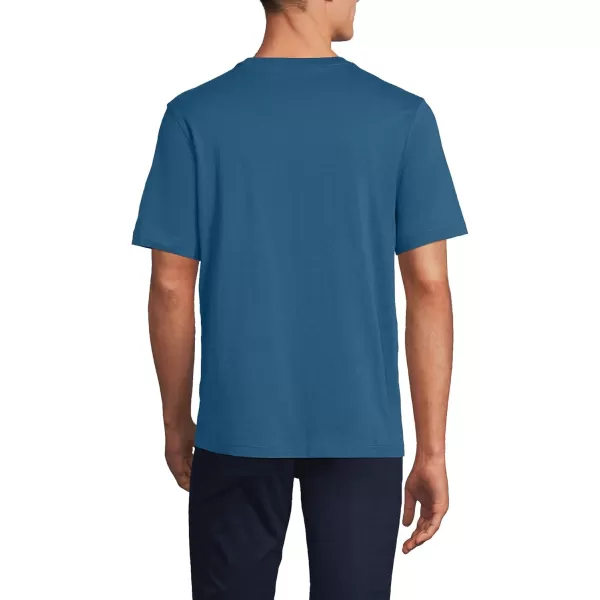 imageLands End Mens SuperT Short Sleeve TShirt with PocketEvening Blue