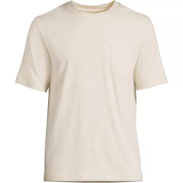 imageLands End Mens SuperT Short Sleeve TShirt with PocketFlax Heather