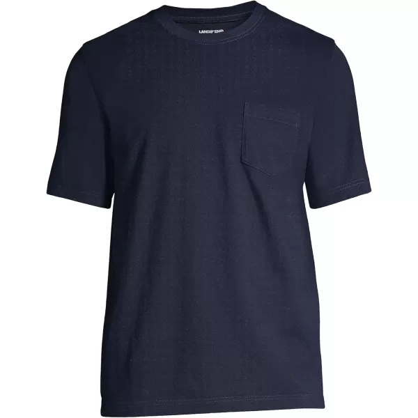 imageLands End Mens SuperT Short Sleeve TShirt with PocketRadiant Navy