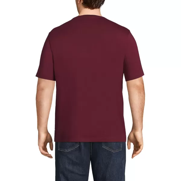 imageLands End Mens SuperT Short Sleeve TShirt with PocketRich Burgundy