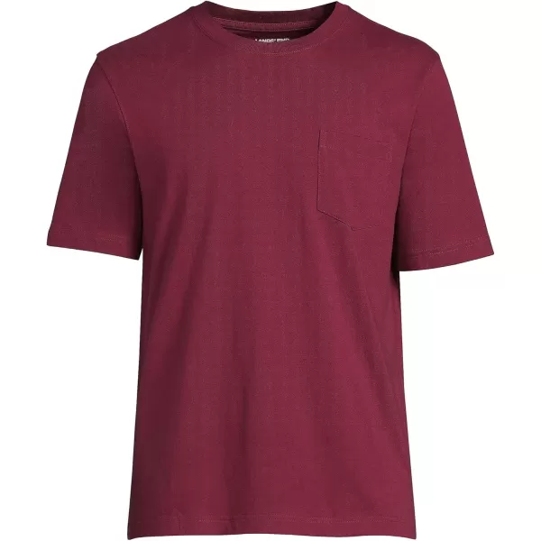 imageLands End Mens SuperT Short Sleeve TShirt with PocketRich Burgundy