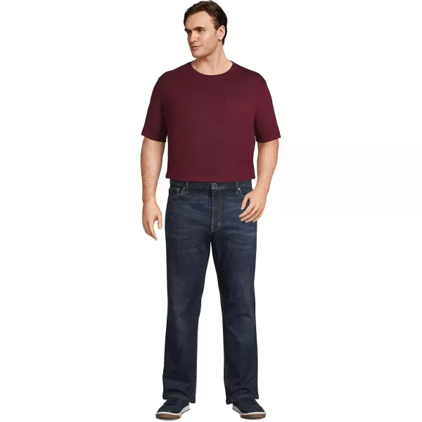 imageLands End Mens SuperT Short Sleeve TShirt with PocketRich Burgundy