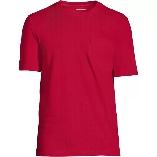 imageLands End Mens SuperT Short Sleeve TShirt with PocketRich Red