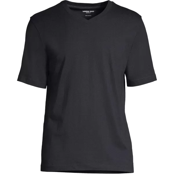 imageLands End Mens SuperT Short Sleeve VNeck TShirtBlack