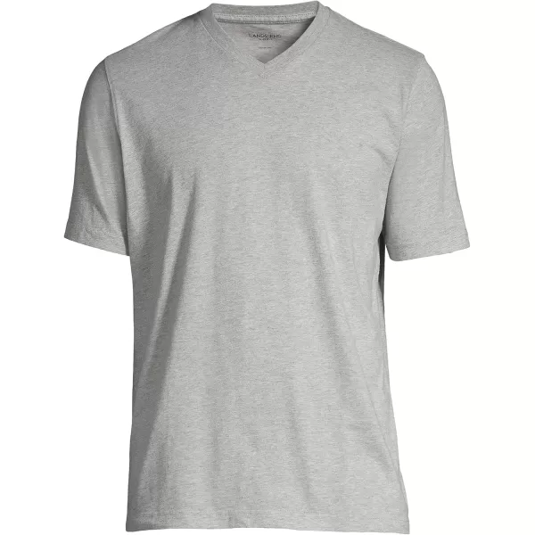 imageLands End Mens SuperT Short Sleeve VNeck TShirtGray Heather