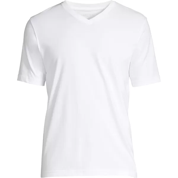 imageLands End Mens SuperT Short Sleeve VNeck TShirtWhite