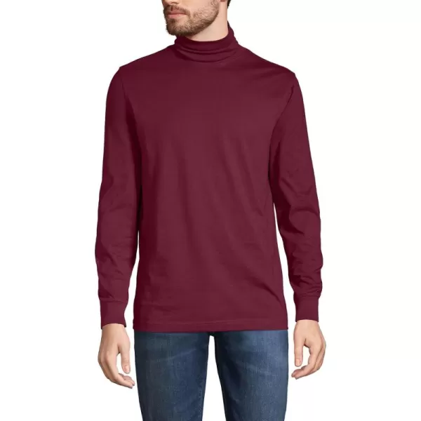 imageLands End Mens SuperT CottonBlend TurtleneckRich Burgundy