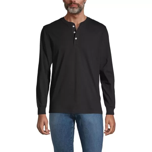 imageLands End Mens SuperT Long Sleeve Henley ShirtBlack