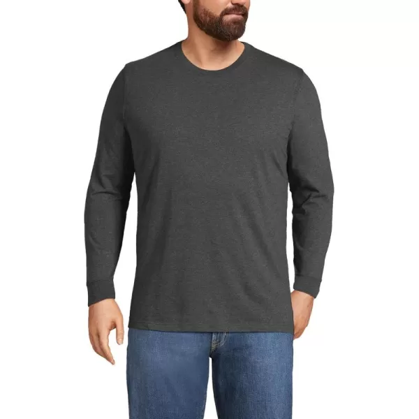 imageLands End Mens SuperT Long Sleeve TShirtDark Charcoal Heather