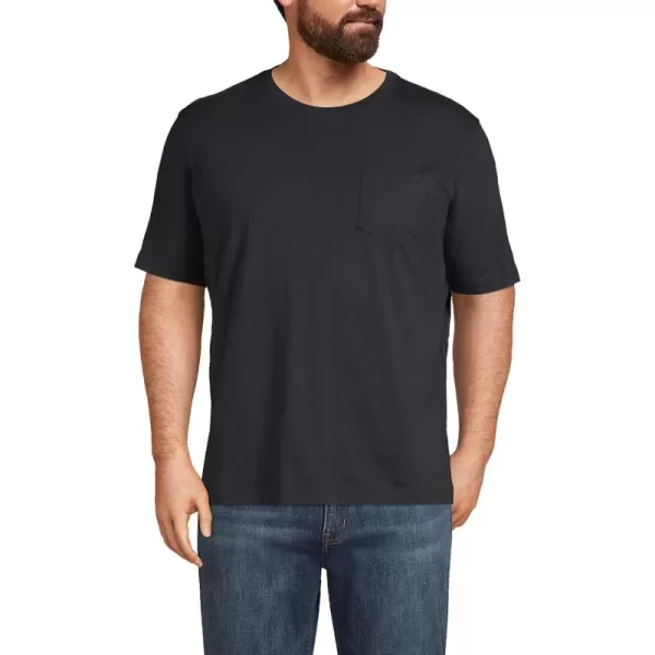 imageLands End Mens SuperT Short Sleeve TShirt with PocketBlack